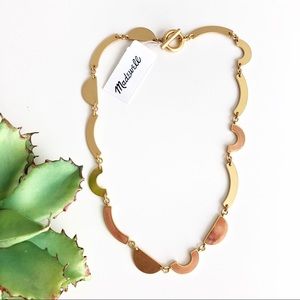 Madewell Gold Pink Jade Geometric Choker Necklace